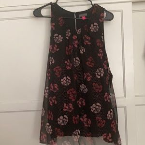 Flowy flower print tank blouse with sparkle!